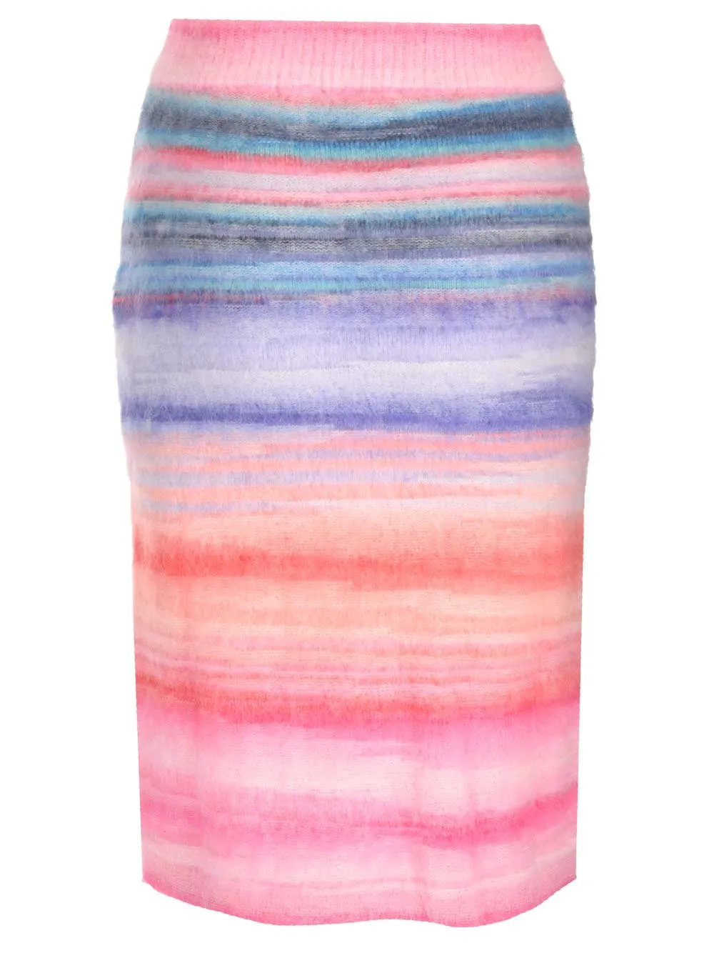 Missoni Striped Brushed-Effect Straight-Hem Midi Skirt