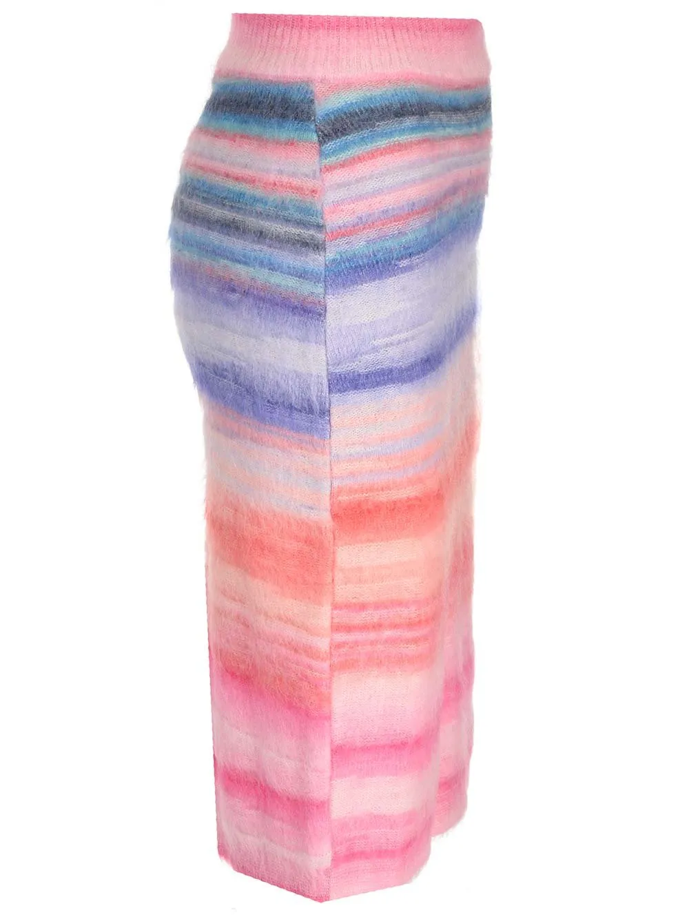 Missoni Striped Brushed-Effect Straight-Hem Midi Skirt