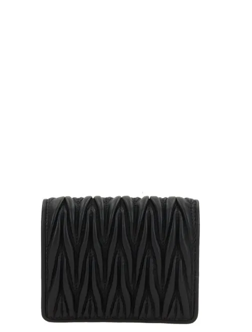 Miu Miu Logo-Lettering Matelassé Bi-Fold Wallet