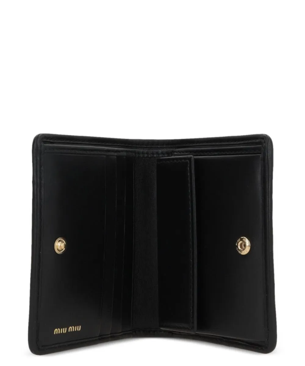 Miu Miu Logo-Lettering Matelassé Bi-Fold Wallet