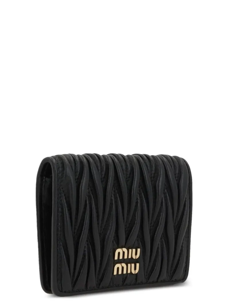 Miu Miu Logo-Lettering Matelassé Bi-Fold Wallet