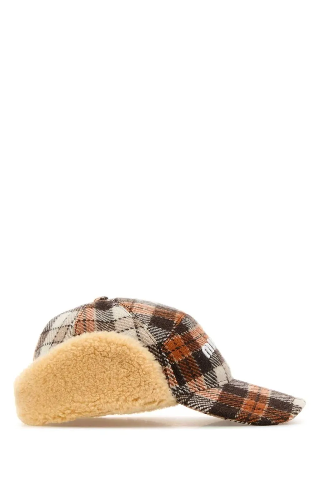 Miu Miu Logo-Embroidered Checked Baseball Cap
