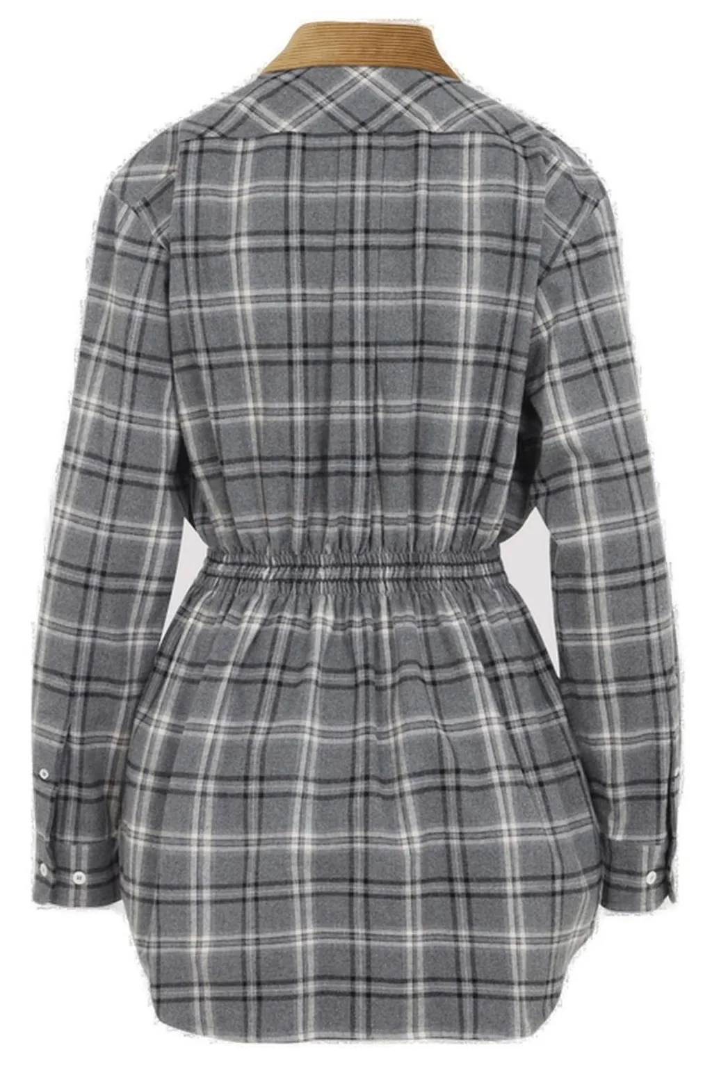 Miu Miu Long-Sleeved Checked Dress
