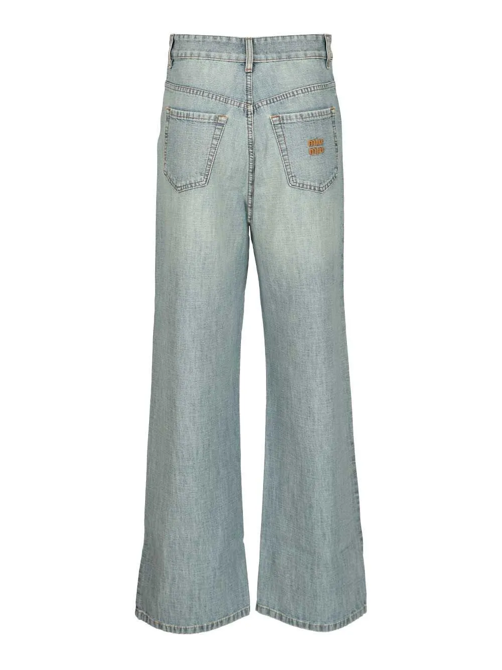 Miu Miu Logo-Embroidered Denim Jeans