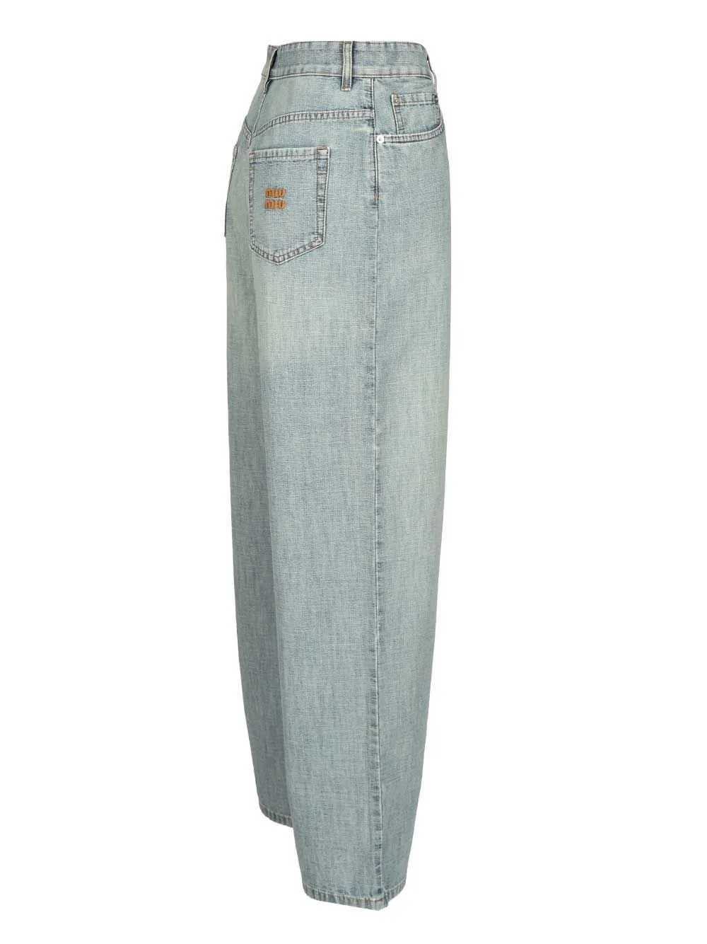 Miu Miu Logo-Embroidered Denim Jeans