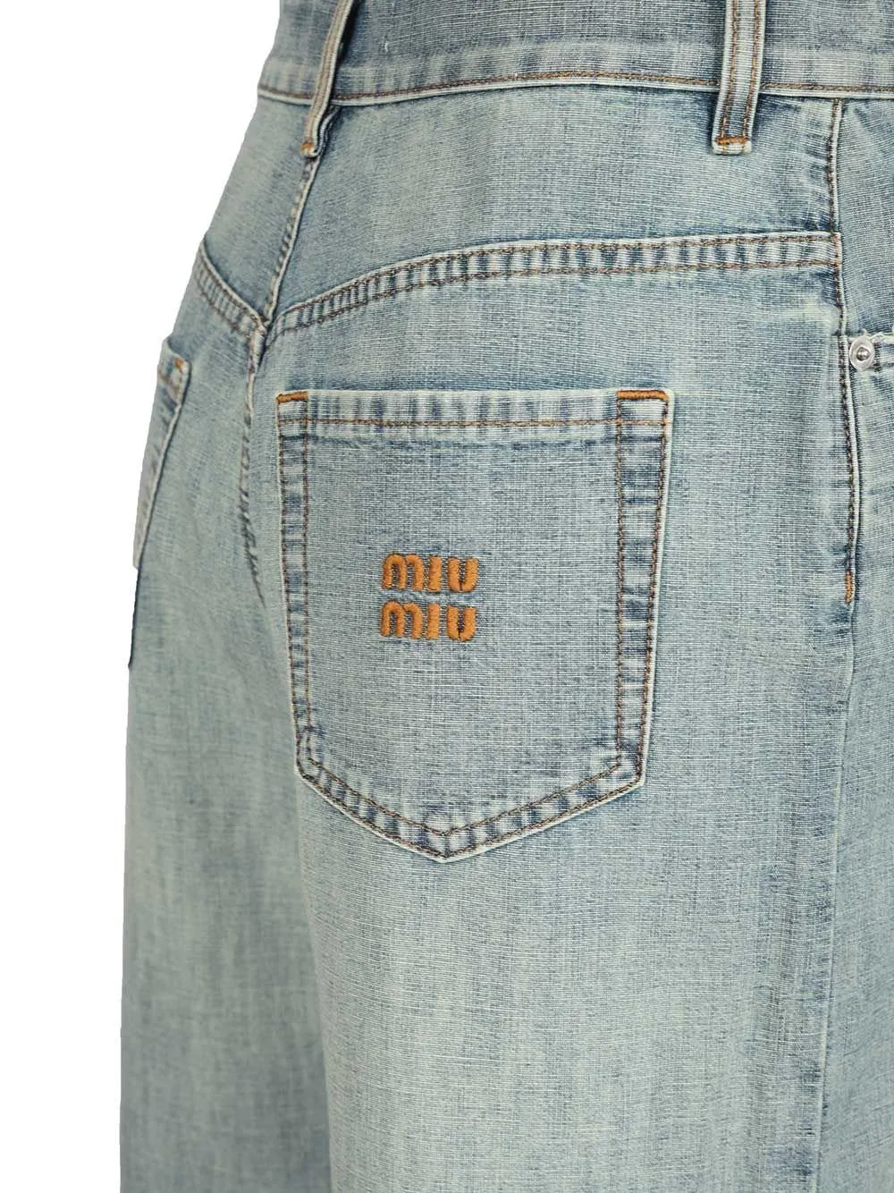 Miu Miu Logo-Embroidered Denim Jeans