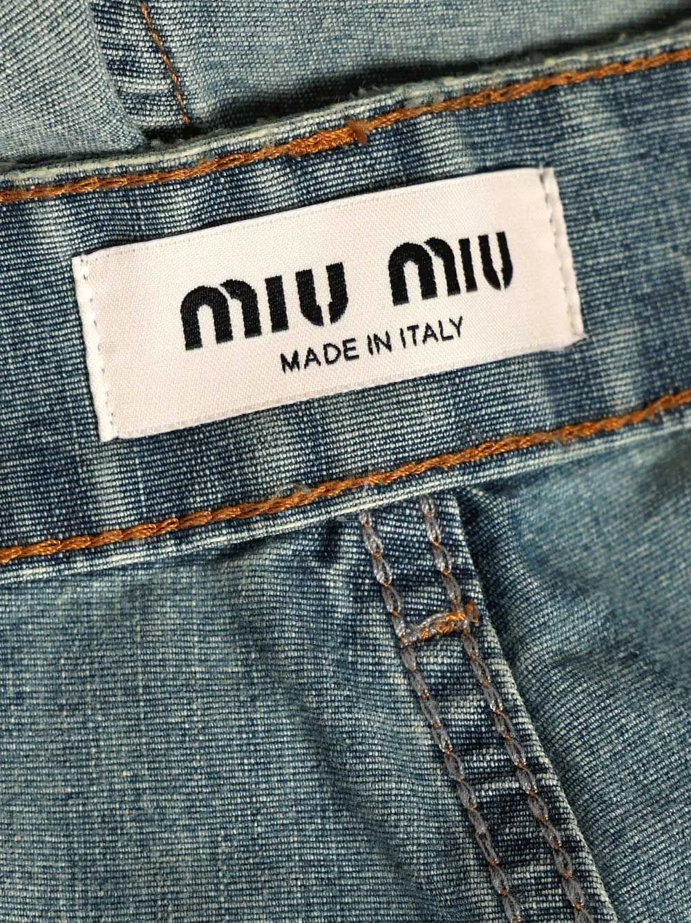 Miu Miu Logo-Embroidered Denim Jeans