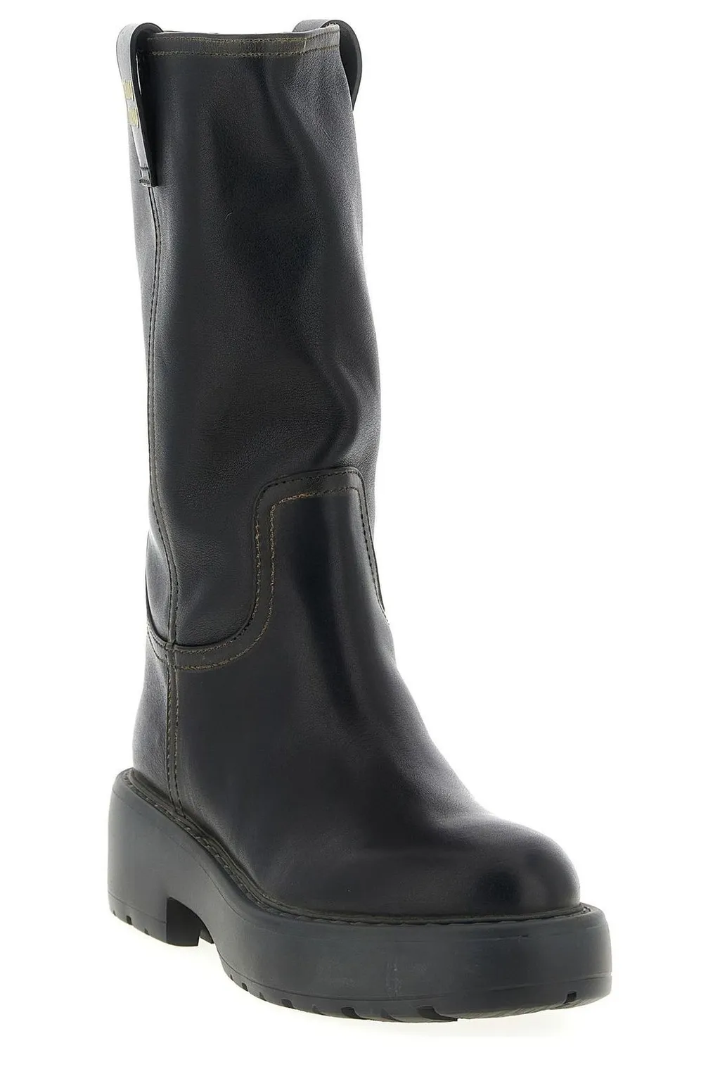 Miu Miu Round-Toe Slip-On Boots
