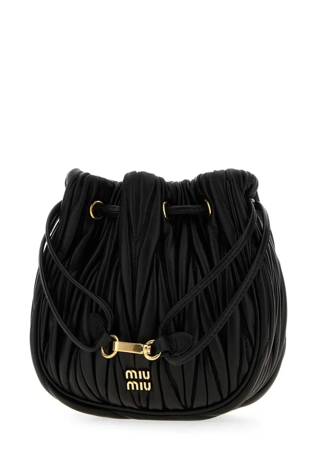 Miu Miu Matelassé Drawstring Bucket Bag