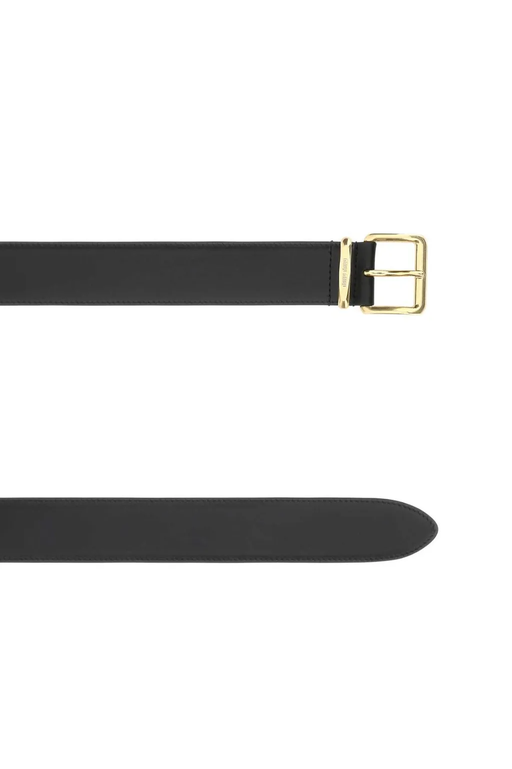 Miu Miu Logo Engraved Buckle Belt