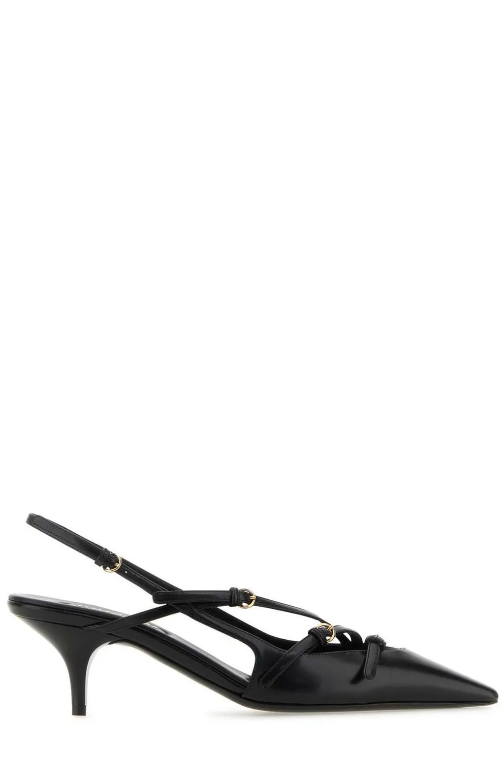 Miu Miu Buckle-Embellished Pointed Toe Slingback Pumps