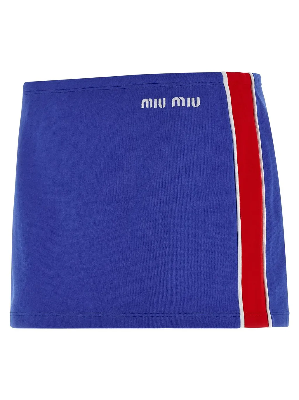 Miu Miu Logo Embroidered Mini Skirt