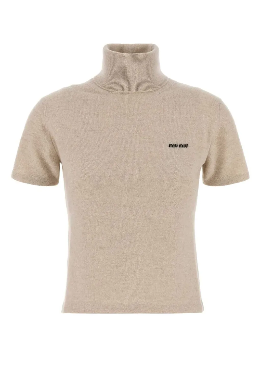 Miu Miu High-Neck Short-Sleeved Jumper