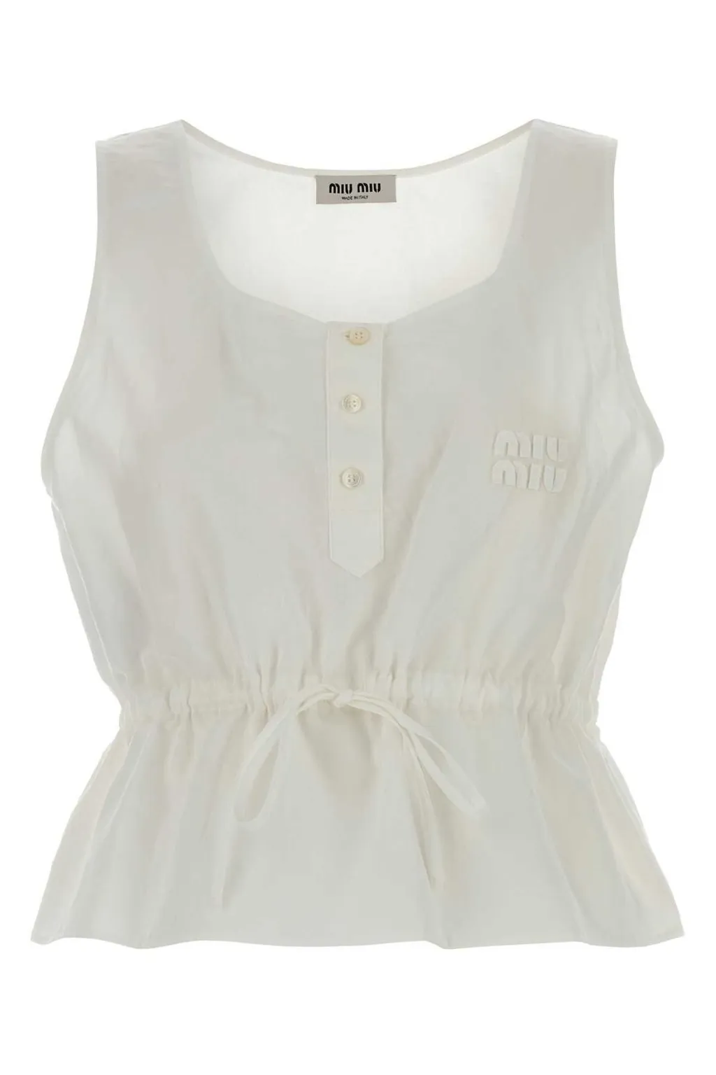 Miu Miu Sleeveless Drawstring Top