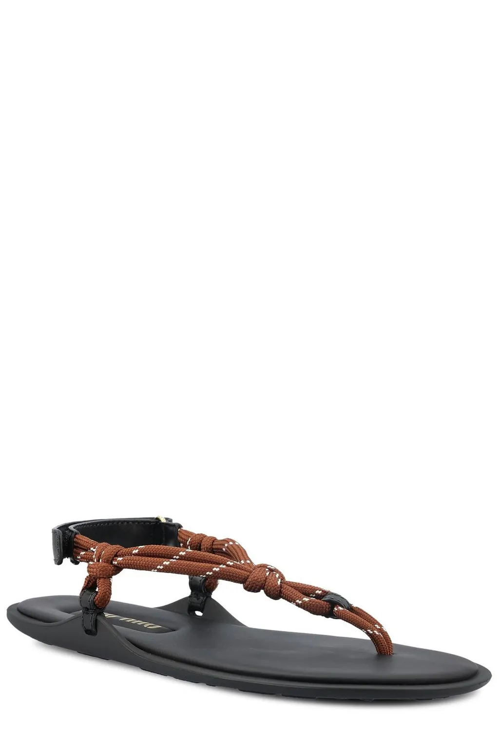 Miu Miu Cord-Strap Round-Toe Sandals