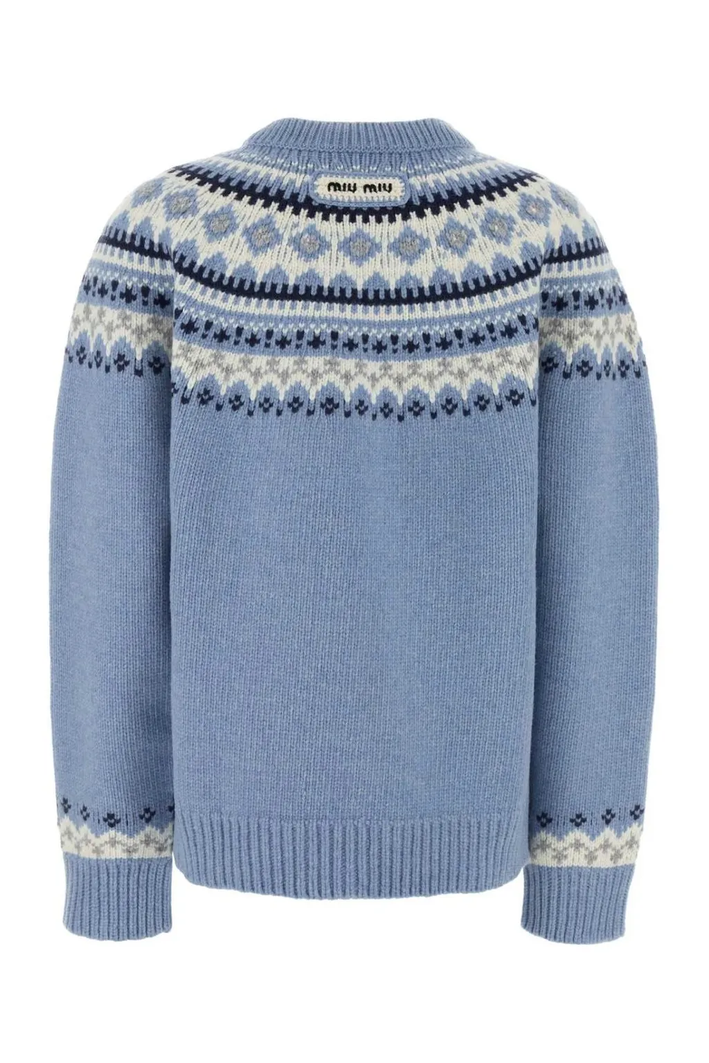 Miu Miu Pattern-Jacquard Crewneck Knitted Jumper