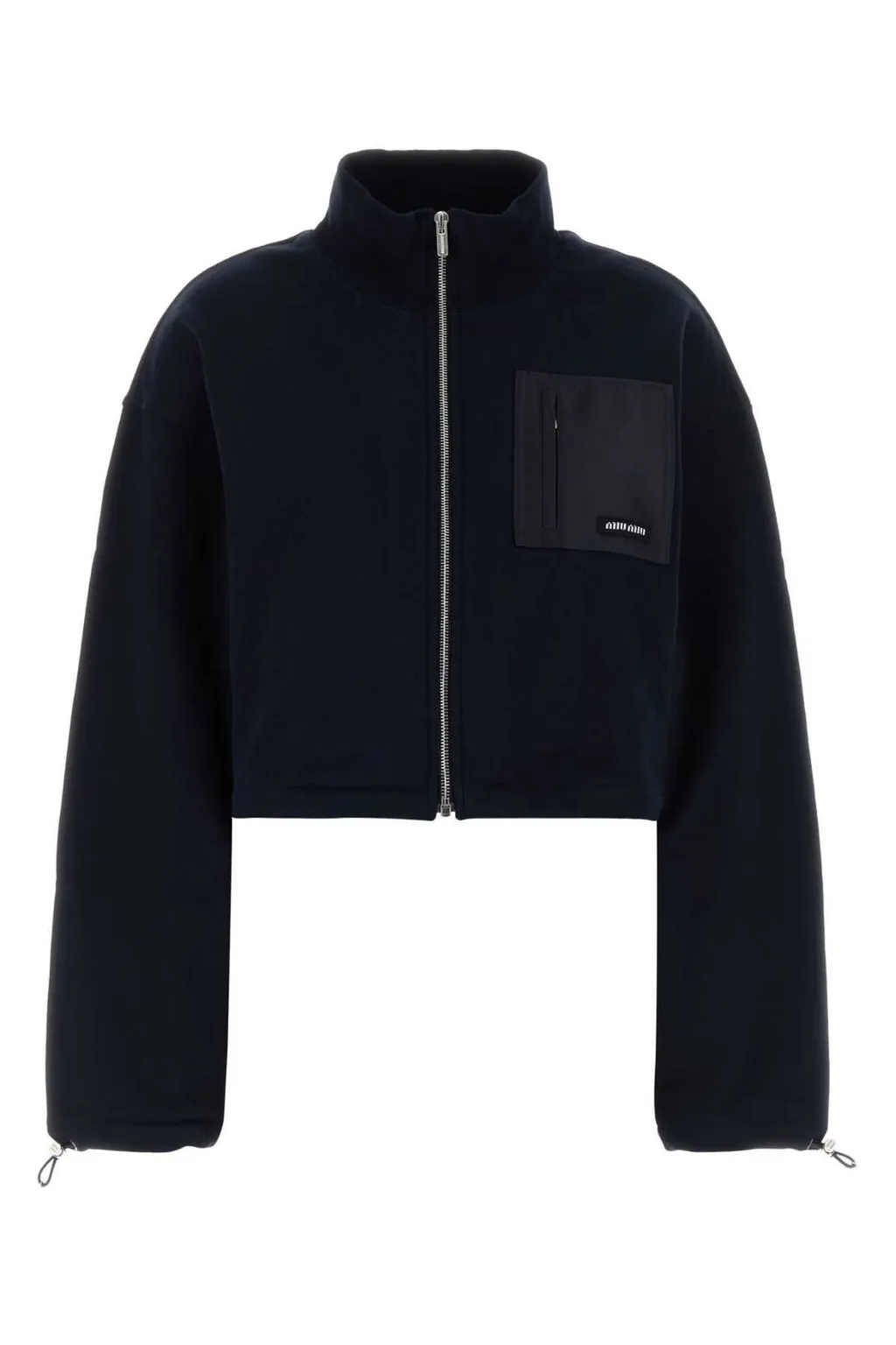 Miu Miu Zip-Up Cropped Sweatshirt