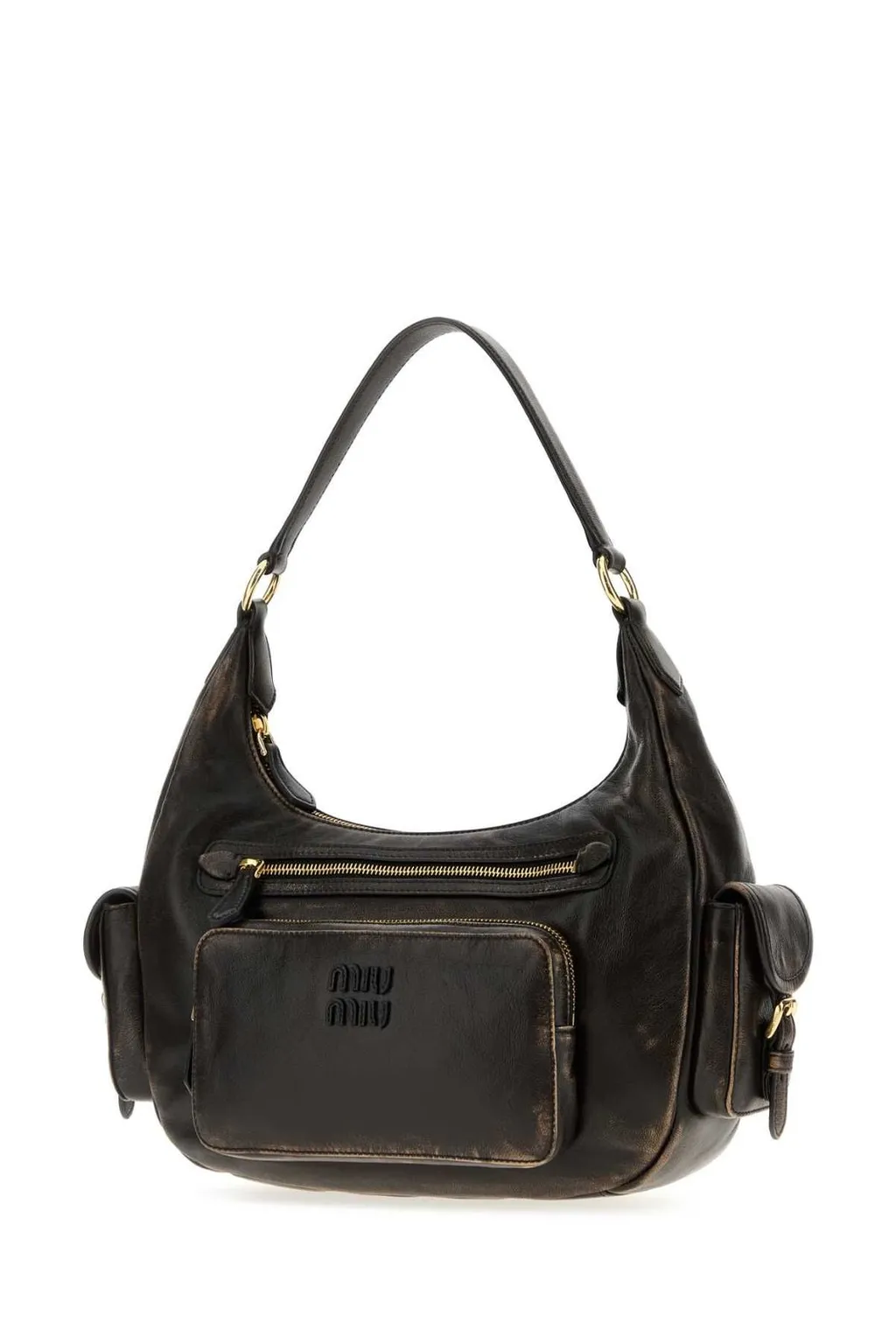 Miu Miu Logo-Embossed Zipped Tote Bag