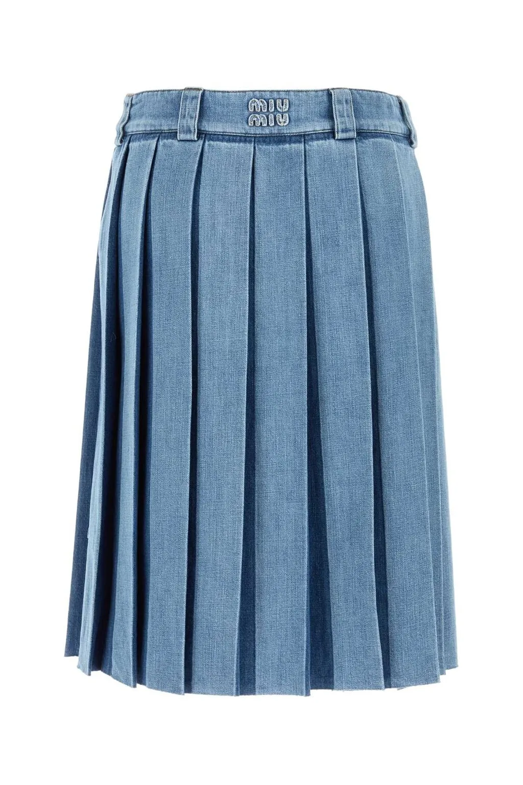 Miu Miu Pleated Denim Skirt
