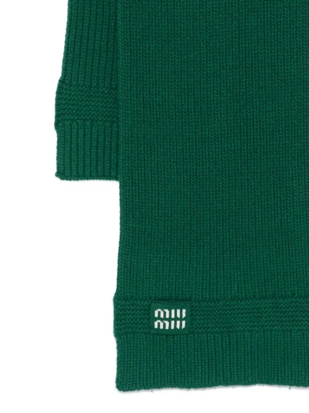 Miu Miu Logo-Patch Knitted Scarf