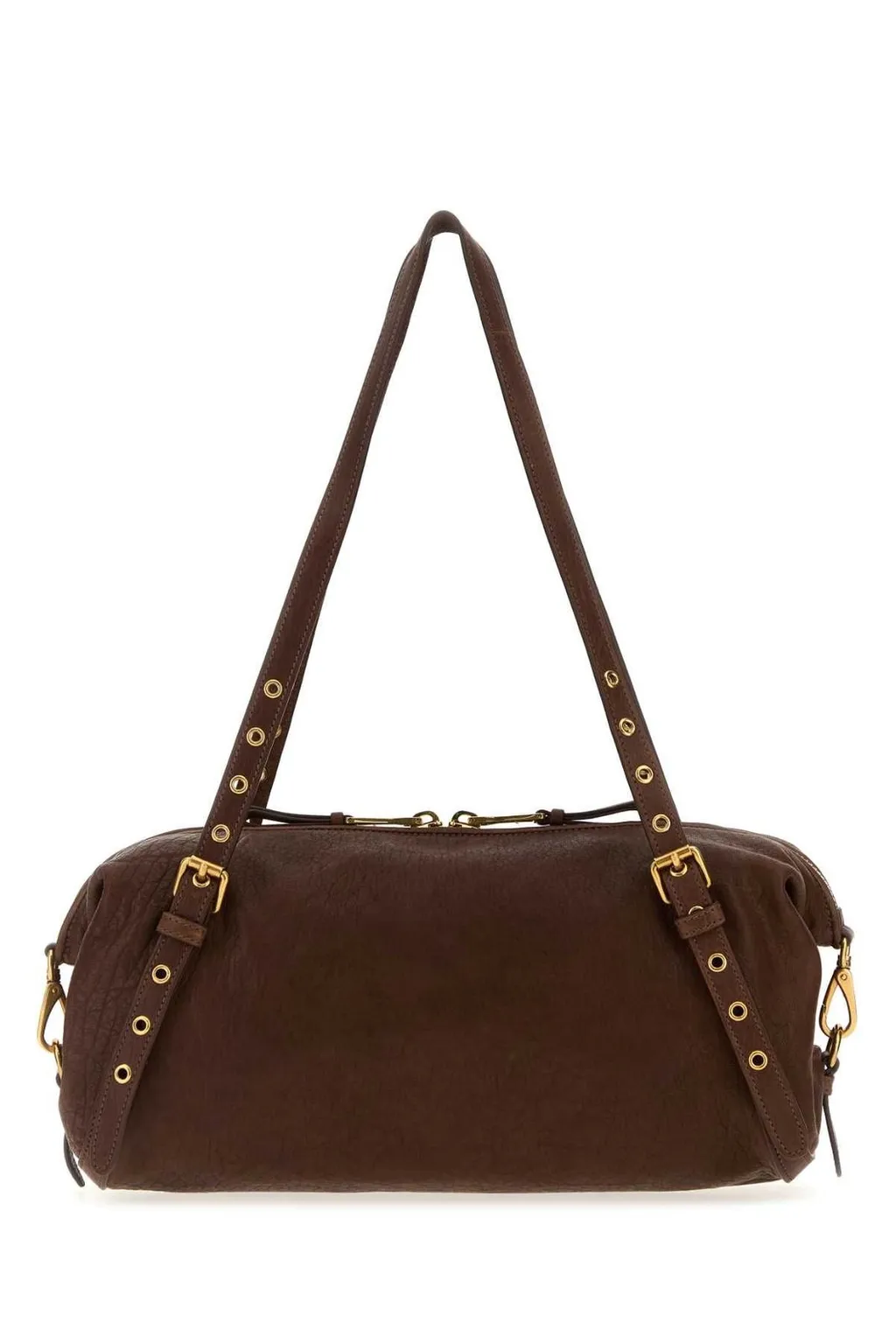 Miu Miu Logo-Embossed Zipped Shoulder Bag