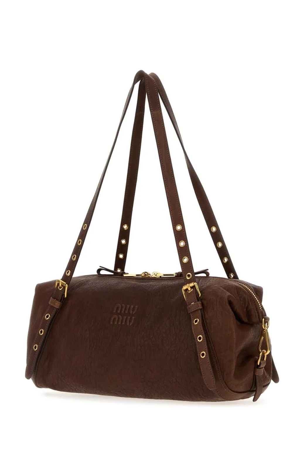 Miu Miu Logo-Embossed Zipped Shoulder Bag