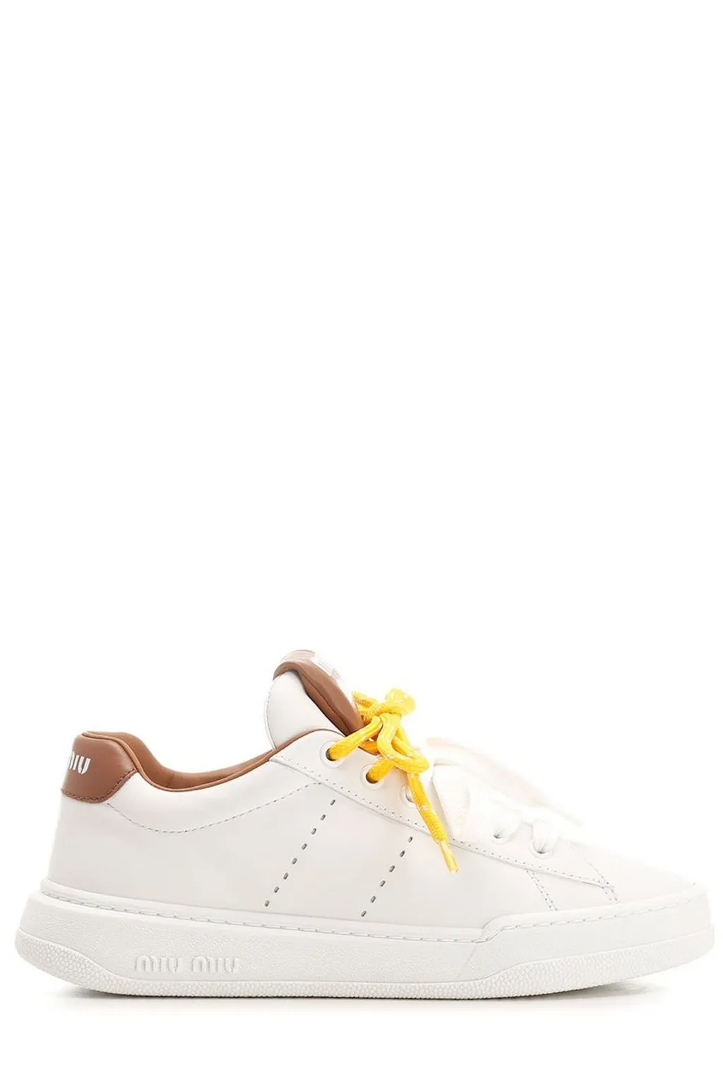 Miu Miu Round-Toe Lace-Up Sneakers