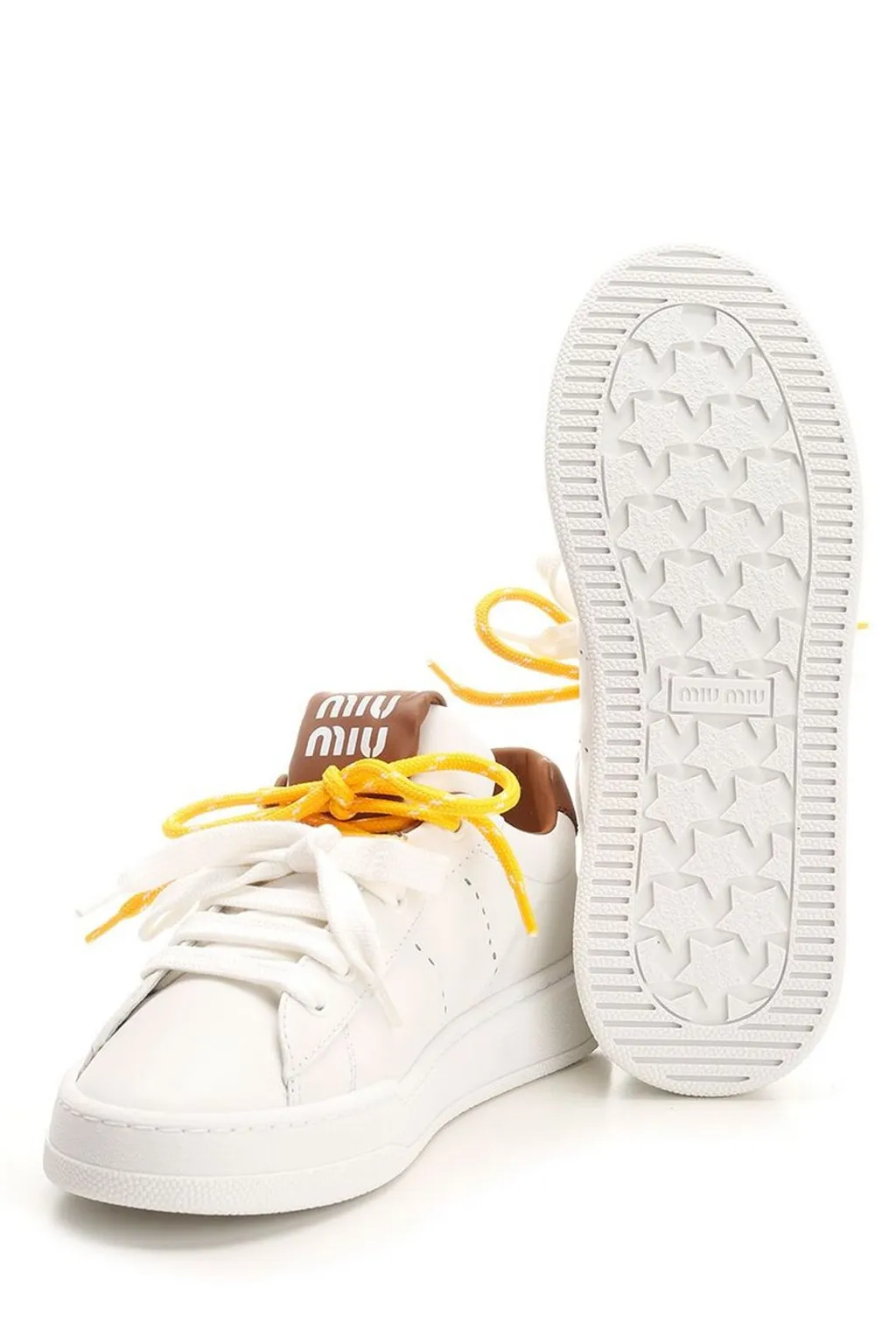 Miu Miu Round-Toe Lace-Up Sneakers