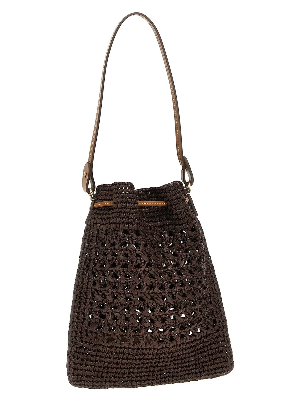 Miu Miu Drawstring Woven Mini Tote Bag