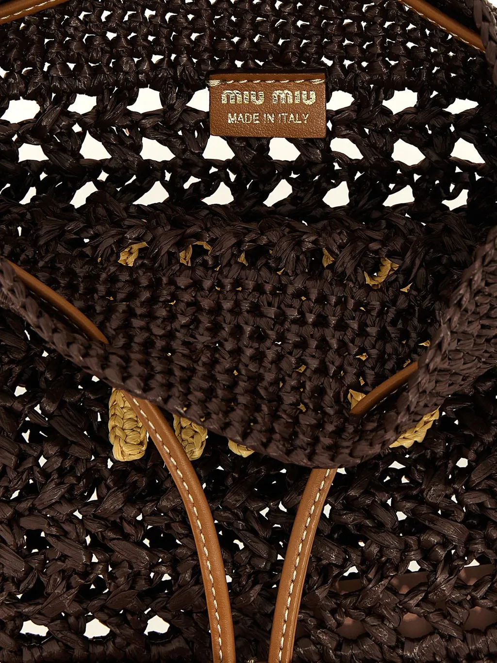Miu Miu Drawstring Woven Mini Tote Bag