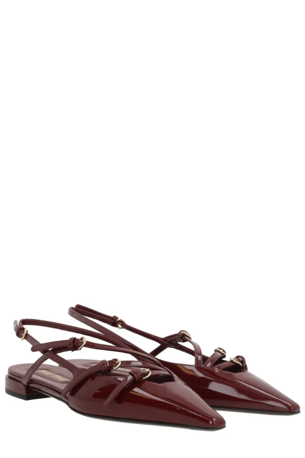 Miu Miu Pointed-Toe Slingback Ballerinas