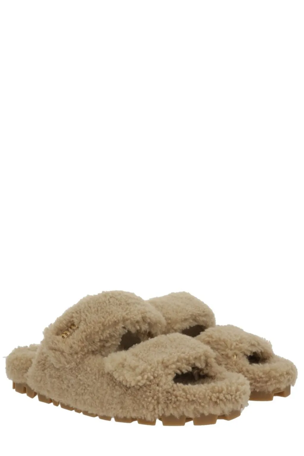 Miu Miu Logo-Lettering Slip-On Sandals