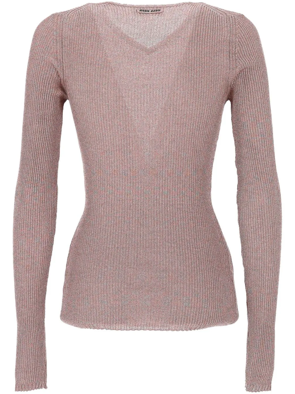 Miu Miu Lurex-Detailed V-Neck Jumper