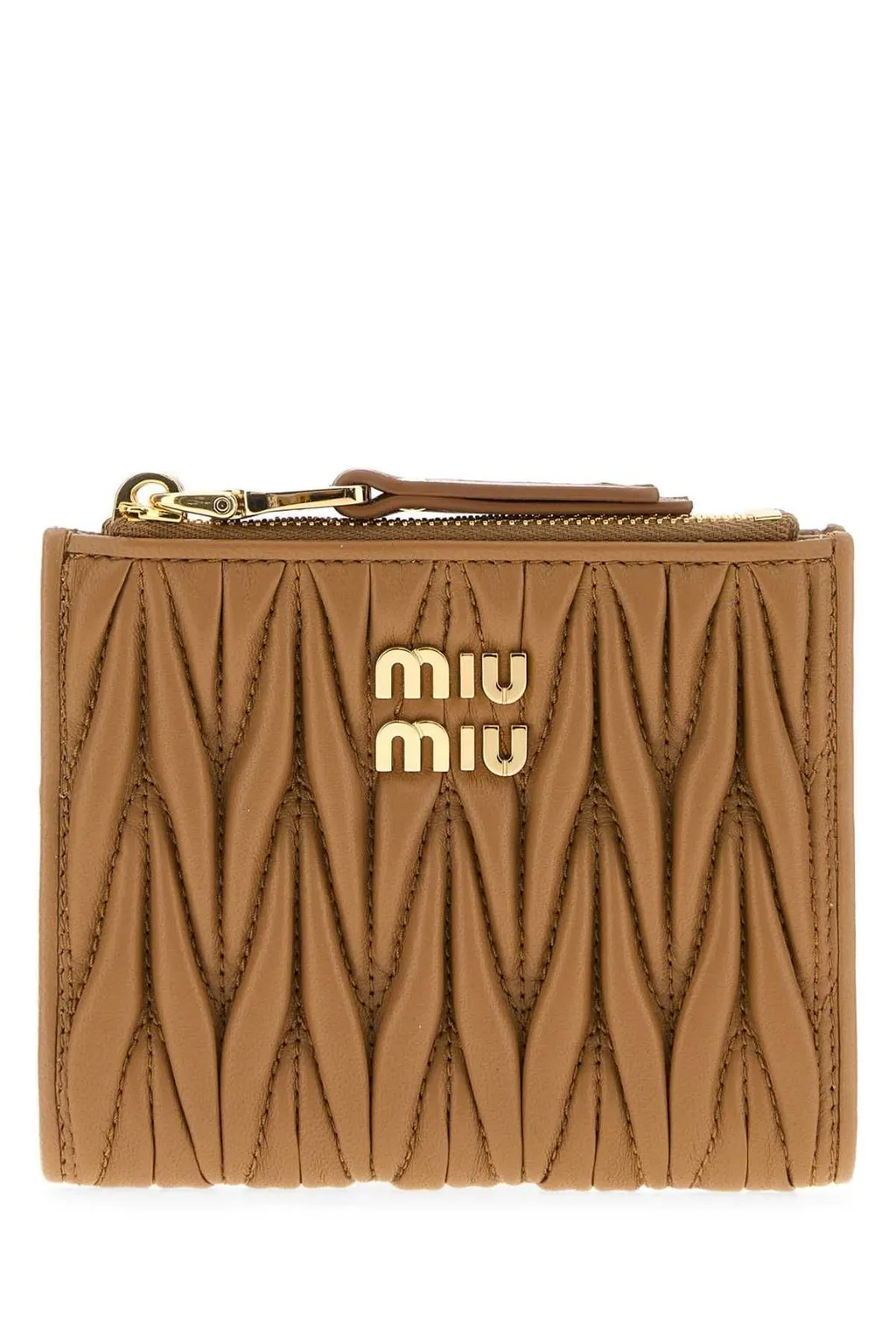 Miu Miu Logo Plaque Zipped Wallet
