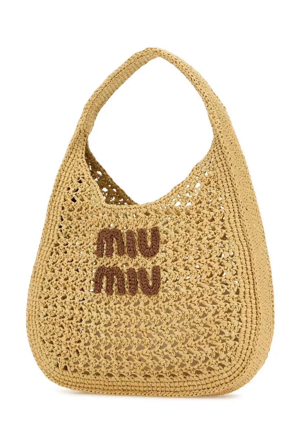 Miu Miu Logo-Embroidered Woven Shopping Bag