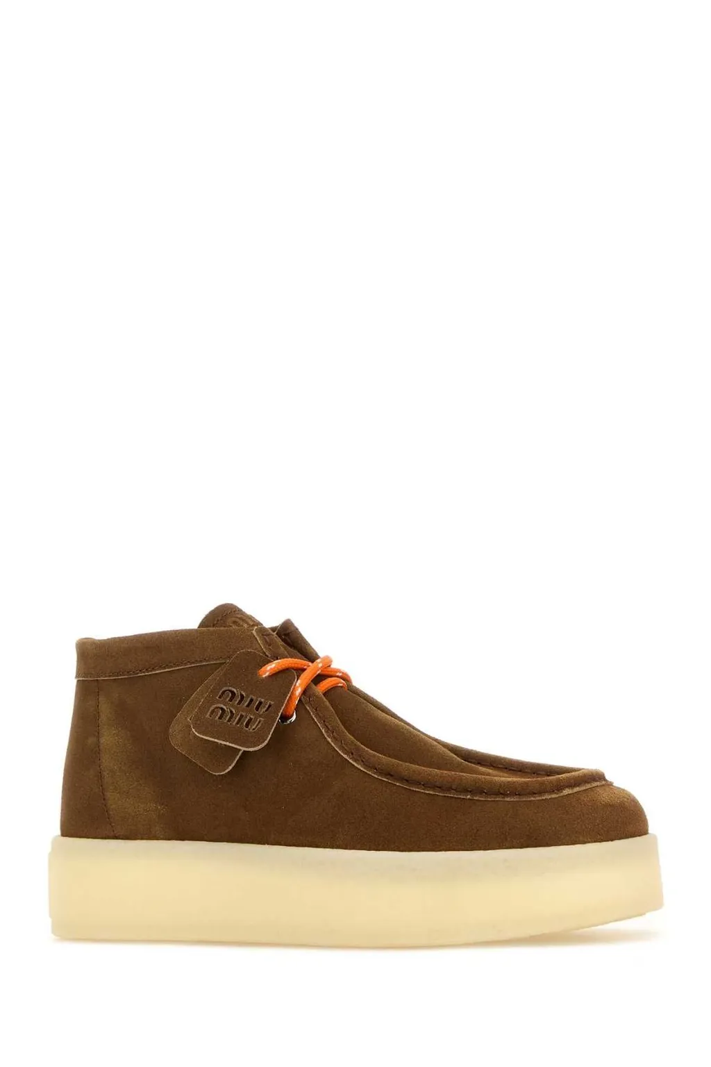Miu Miu Round-Toe Lace-Up Boots