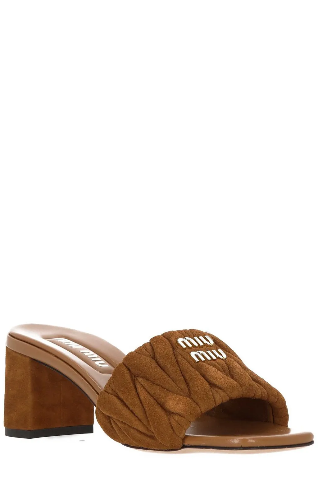 Miu Miu Logo-Lettering Slip-On Sandals
