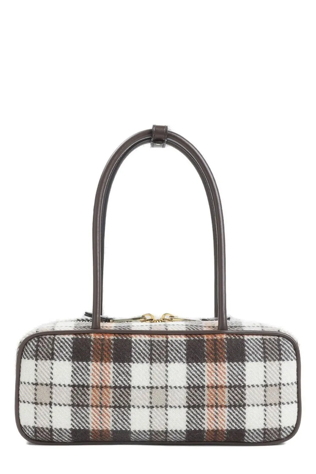 Miu Miu Zip-Up Checked Shoulder Bag
