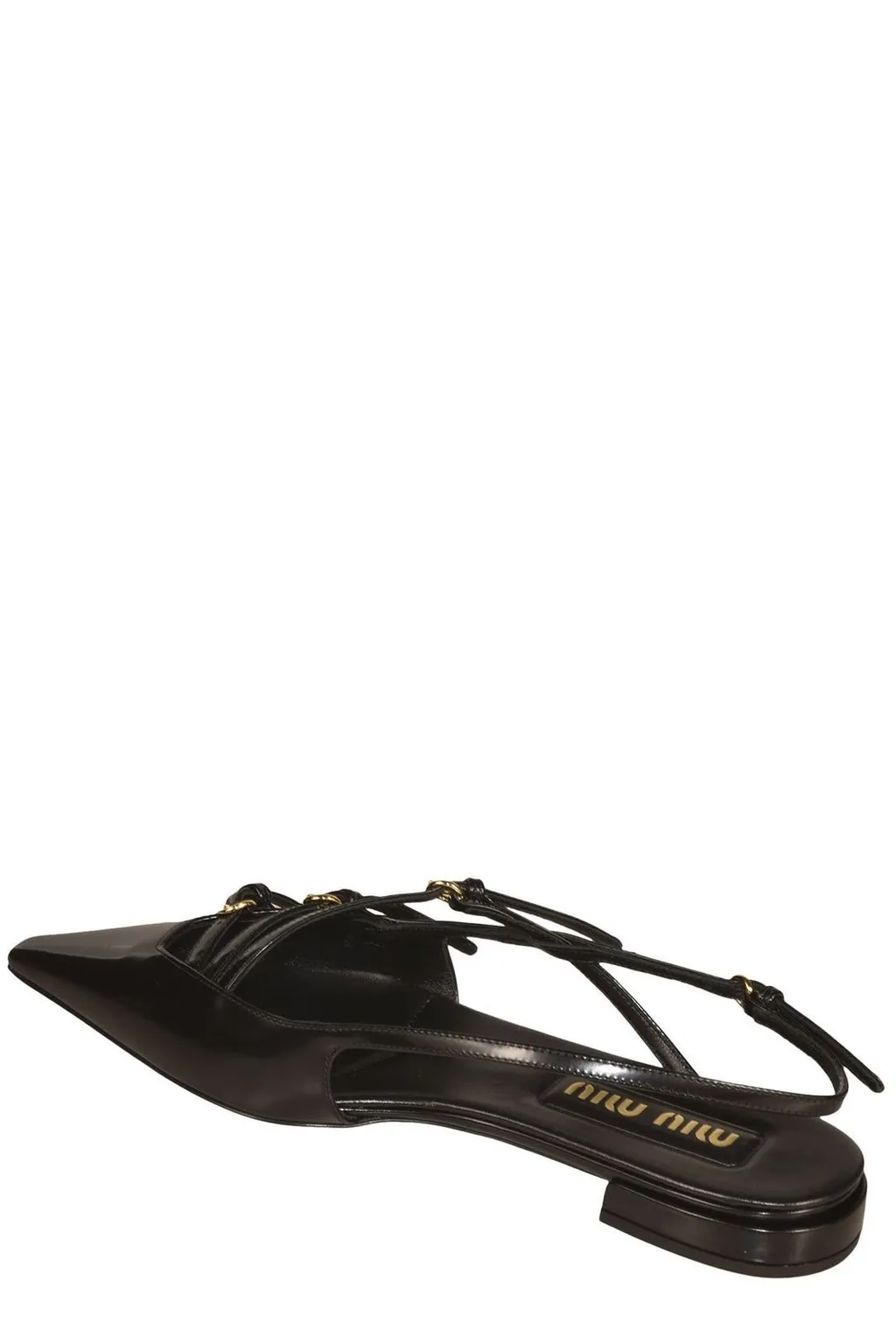 Miu Miu Pointed-Toe Slingback Ballerinas