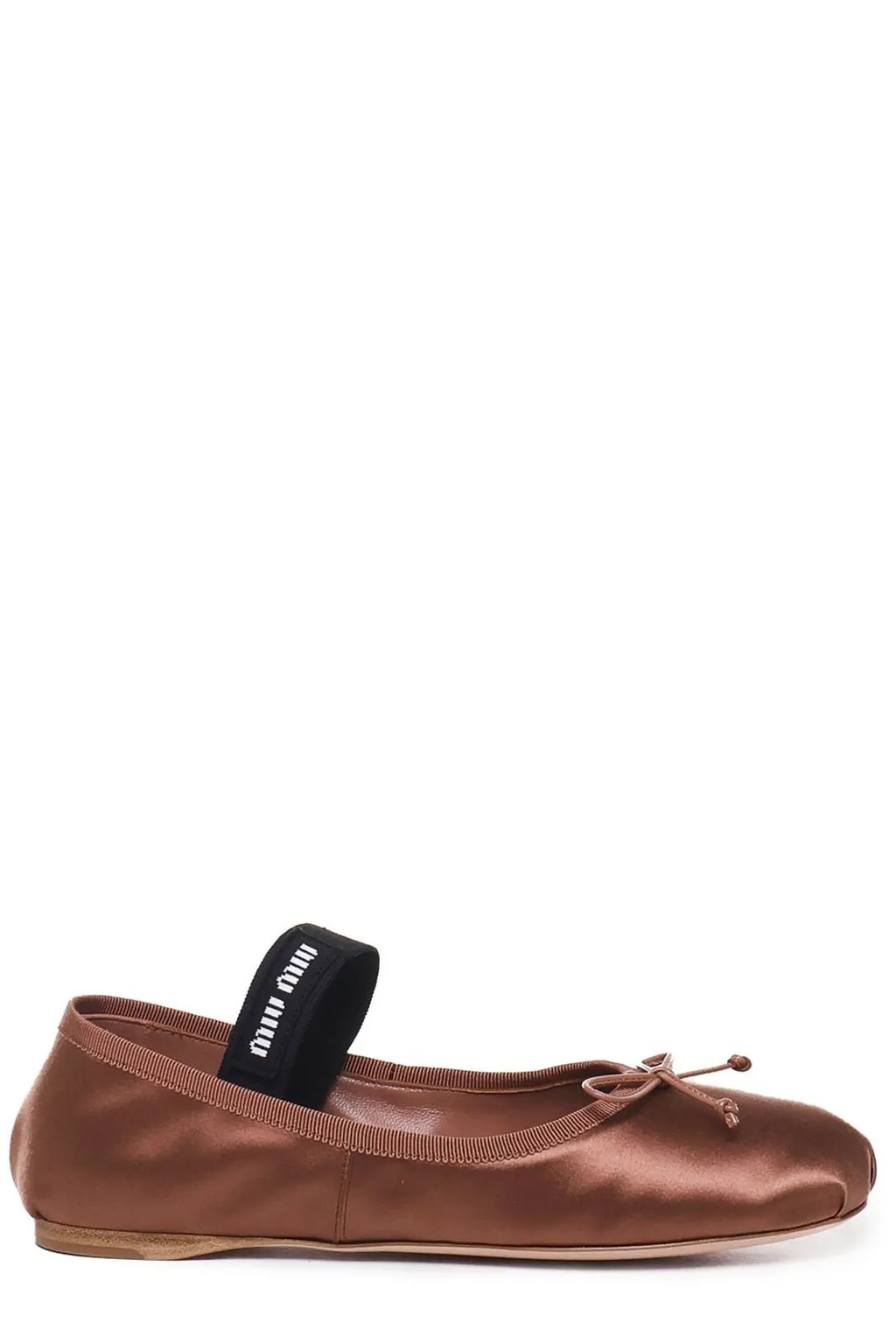Miu Miu Logo Embroidered Ballerina Shoes