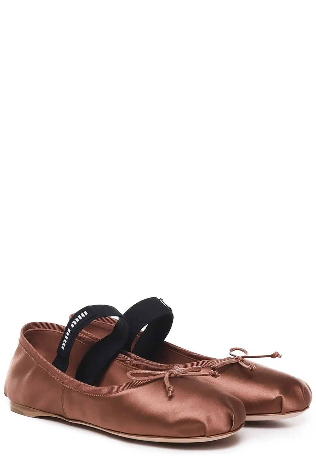 Miu Miu Logo Embroidered Ballerina Shoes