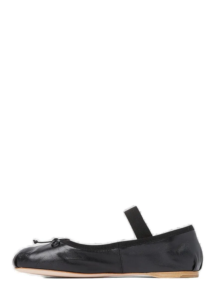 Miu Miu Logo Band Bow-Detailed Ballerinas