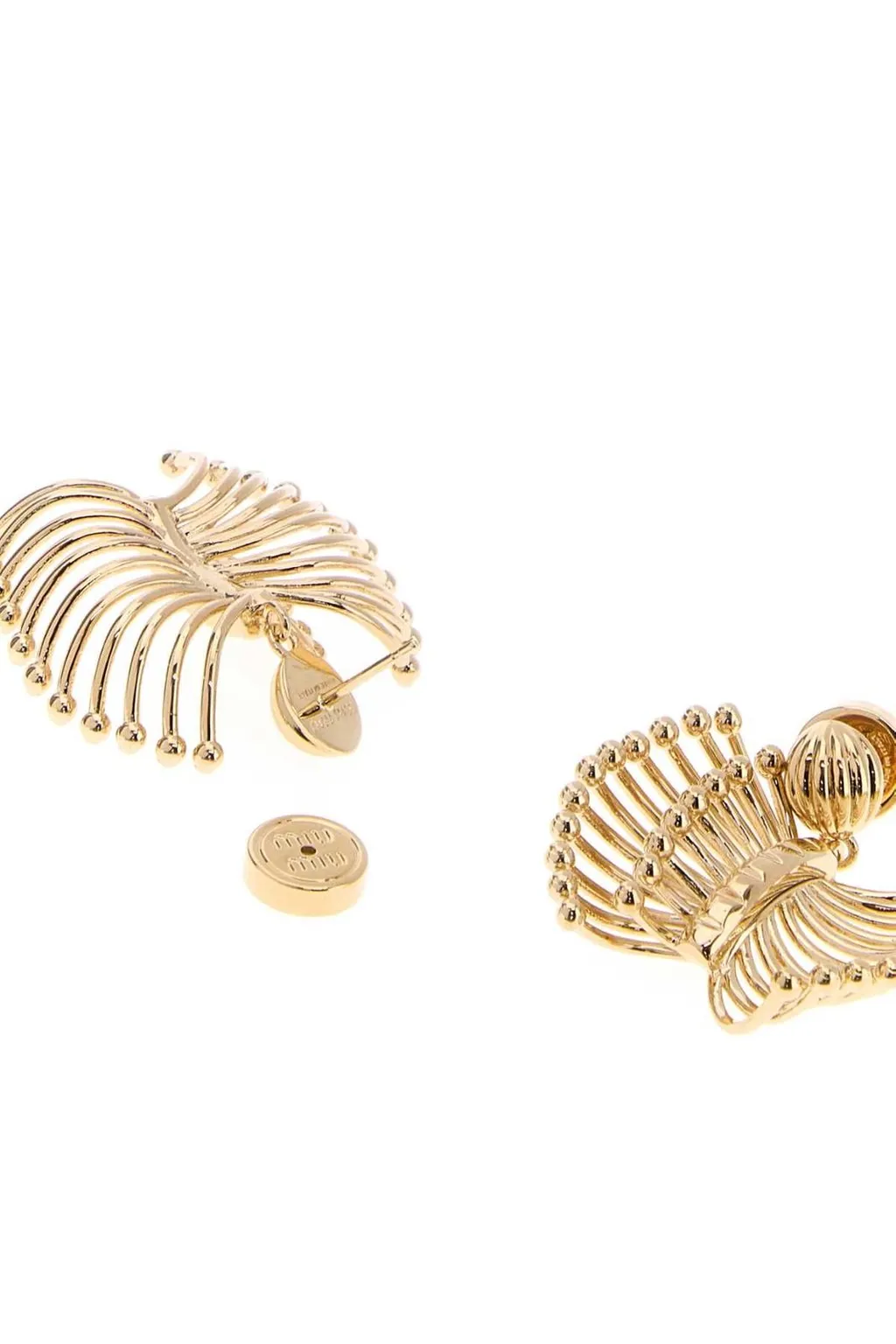 Miu Miu Lasered Logo Earrings