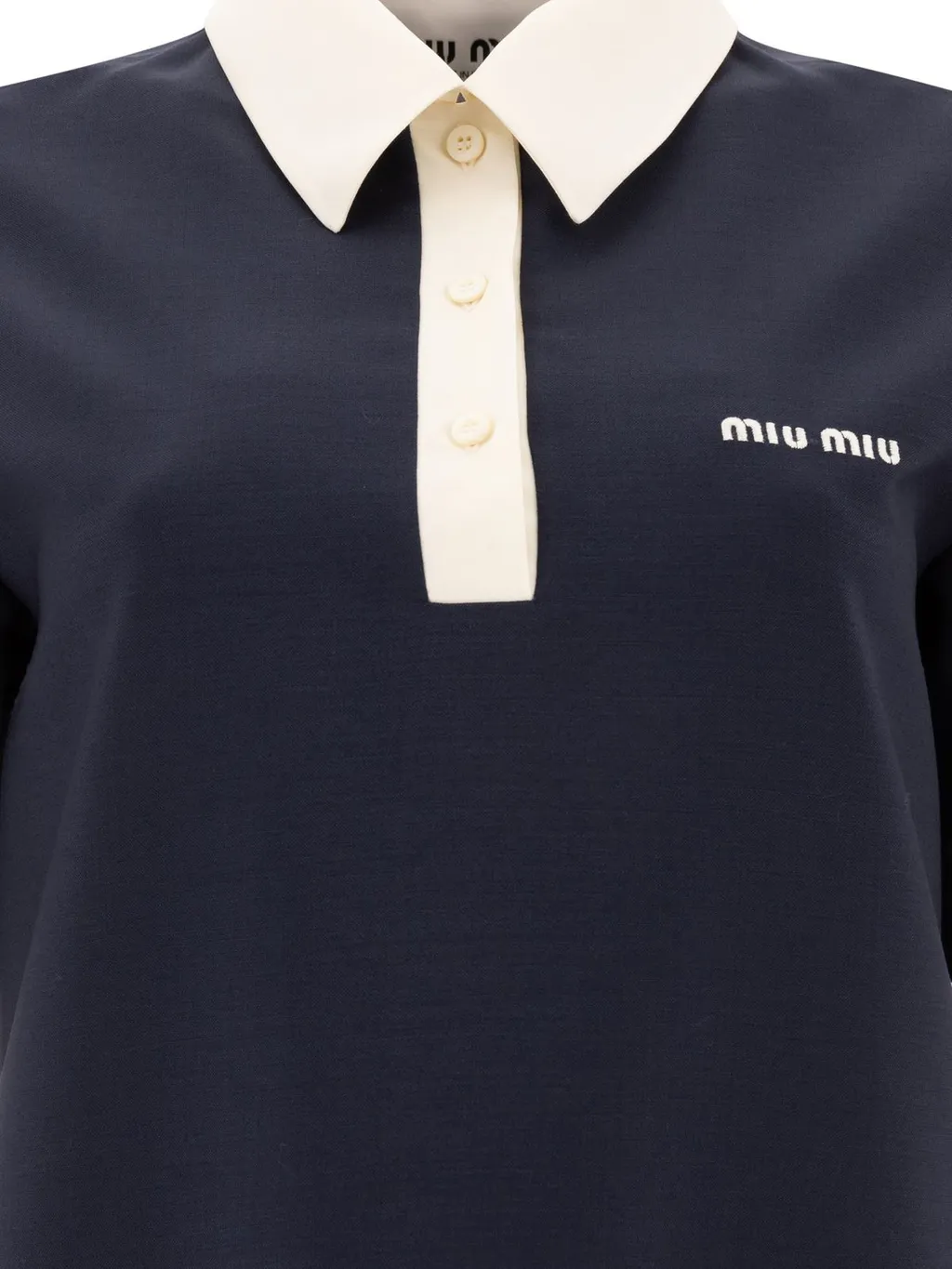 Miu Miu Logo-Embroidered Pleated Dress