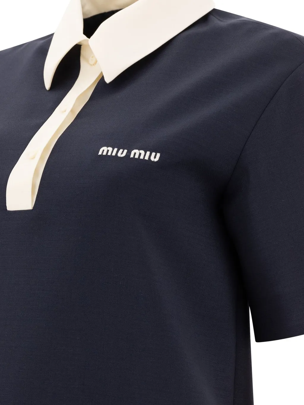Miu Miu Logo-Embroidered Pleated Dress