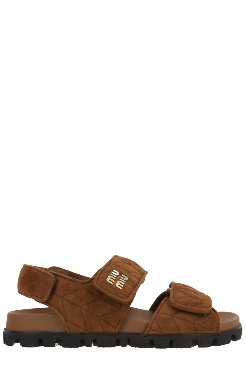 Miu Miu Logo-Lettering Quilted Sandals