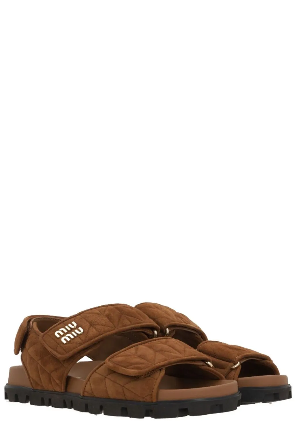 Miu Miu Logo-Lettering Quilted Sandals