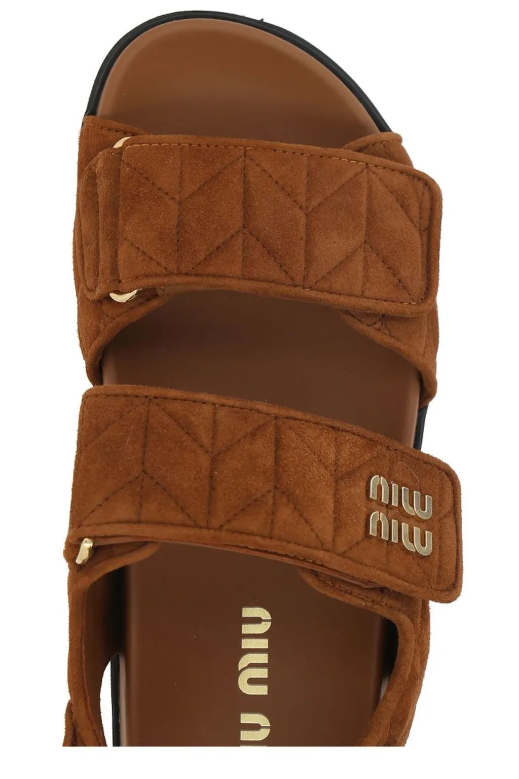 Miu Miu Logo-Lettering Quilted Sandals