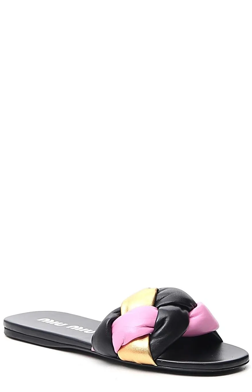 Miu Miu Braided Strap Flat Sandals