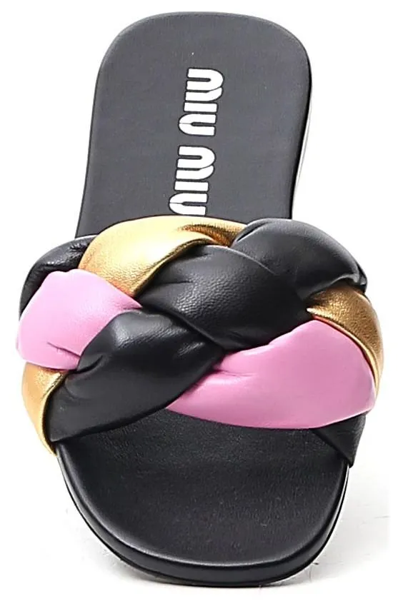 Miu Miu Braided Strap Flat Sandals